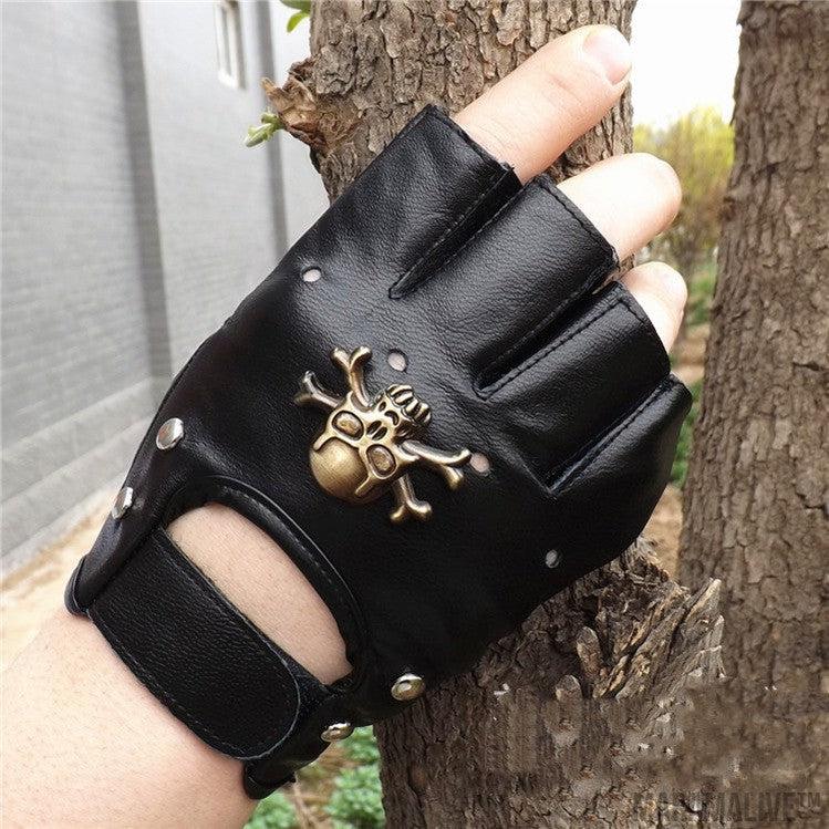 Steampunk Pirate Gloves PU Leather Gothic Medieval Cosplay