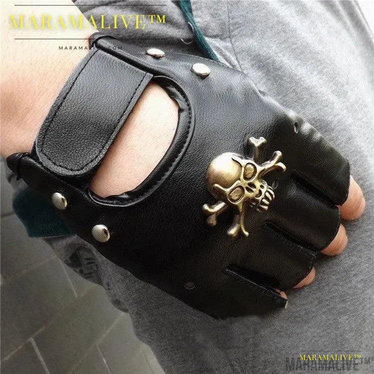 Steampunk Pirate Gloves PU Leather Gothic Medieval Cosplay