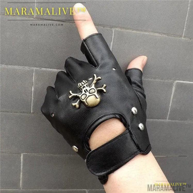 Steampunk Pirate Gloves PU Leather Gothic Medieval Cosplay