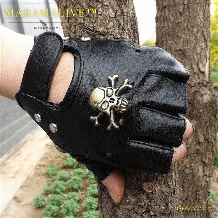 Steampunk Pirate Gloves PU Leather Gothic Medieval Cosplay