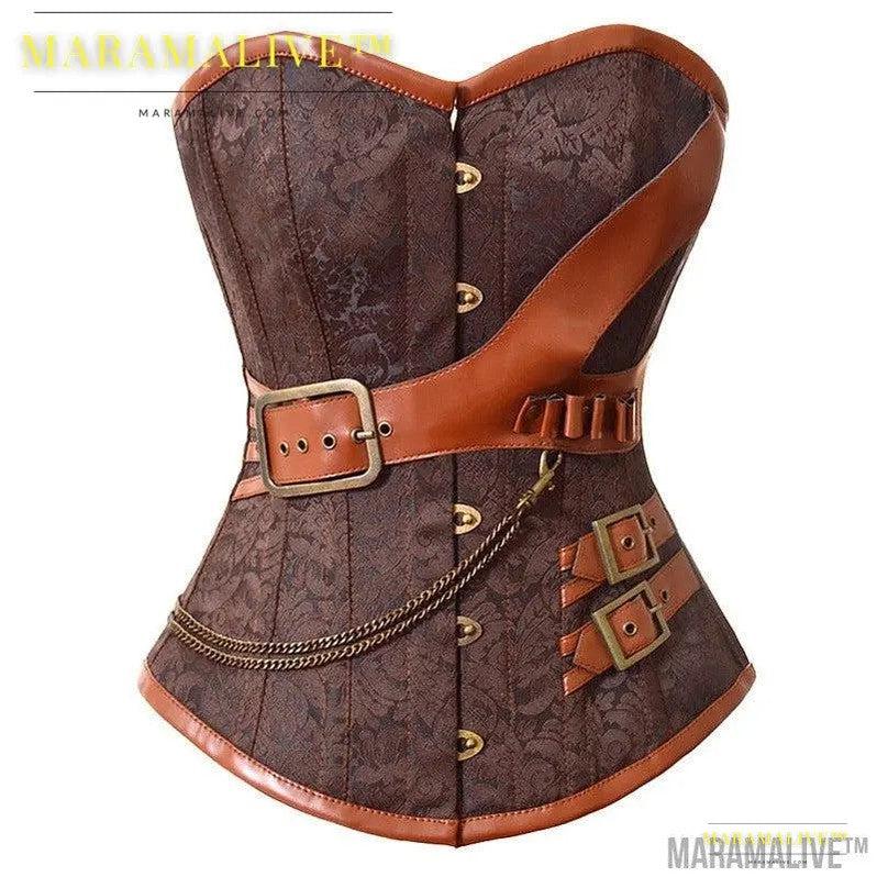 Steampunk Retro Corset, over Bust clothing. Worn to be seen.