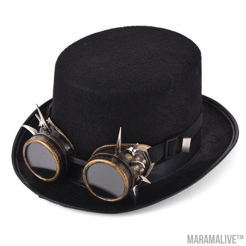 Steampunk Rivet Glasses Top Hat Goth Punk Magic Hat Retro Clothing Accessories