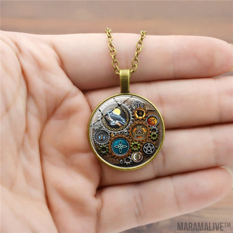 Steampunk Time Stone Necklace