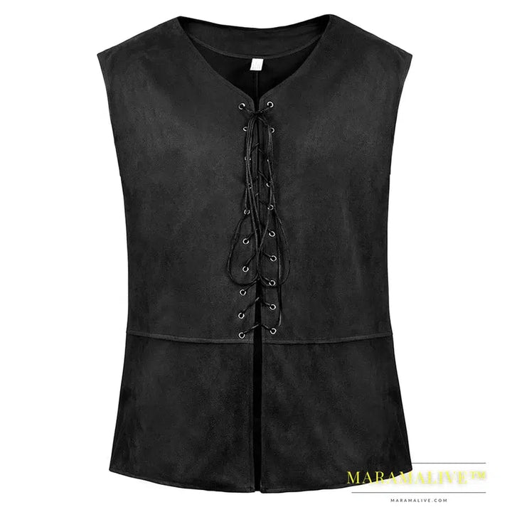 Steampunk Vikings Adult Pirate Vest Plus Size Men Costume Carnval Medieval Renaissance Gothic Sleeveless Vest