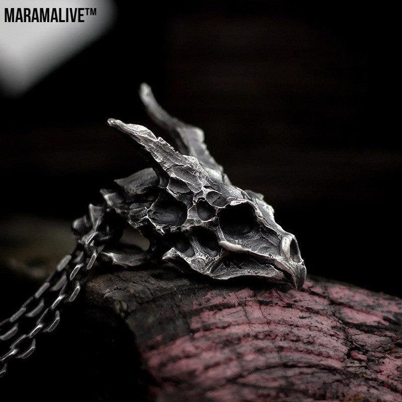 Sterling Silver Brass Demon Dragon Pendant