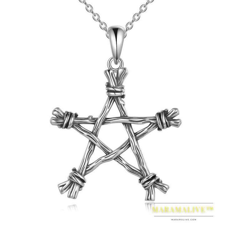 Sterling Silver Gothic Punk Witch Pentagram PSupernatural Merchandise endant Jewellery