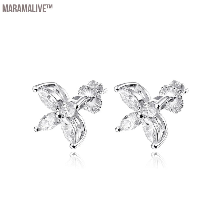 Sterling Silver Moissanite Butterfly Set for Women