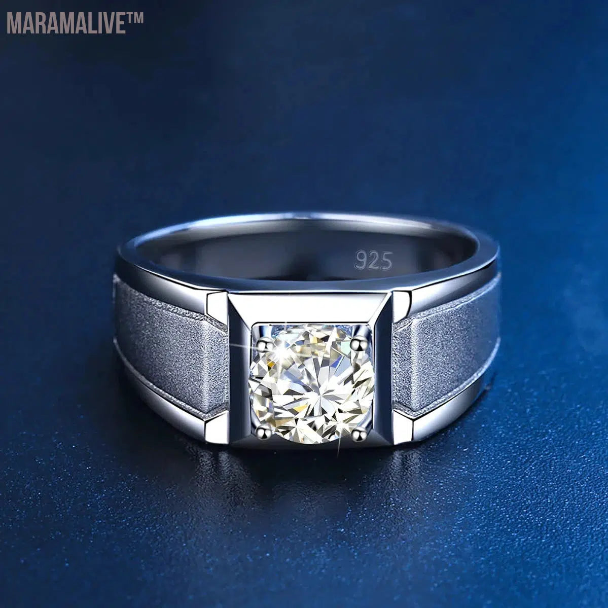 Sterling Silver Moissanite Rings for Men | Wedding Bands