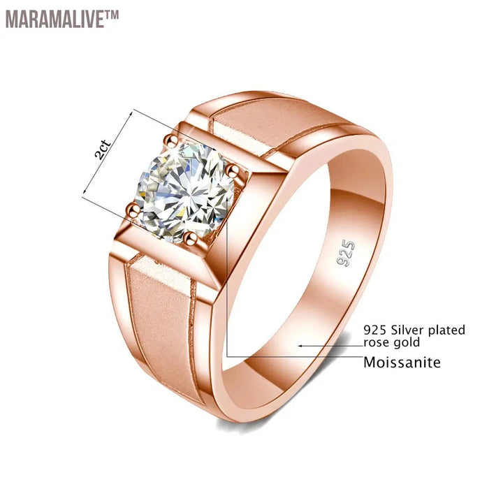 Sterling Silver Moissanite Rings for Men | Wedding Bands