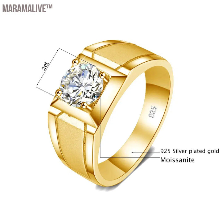 Sterling Silver Moissanite Rings for Men | Wedding Bands