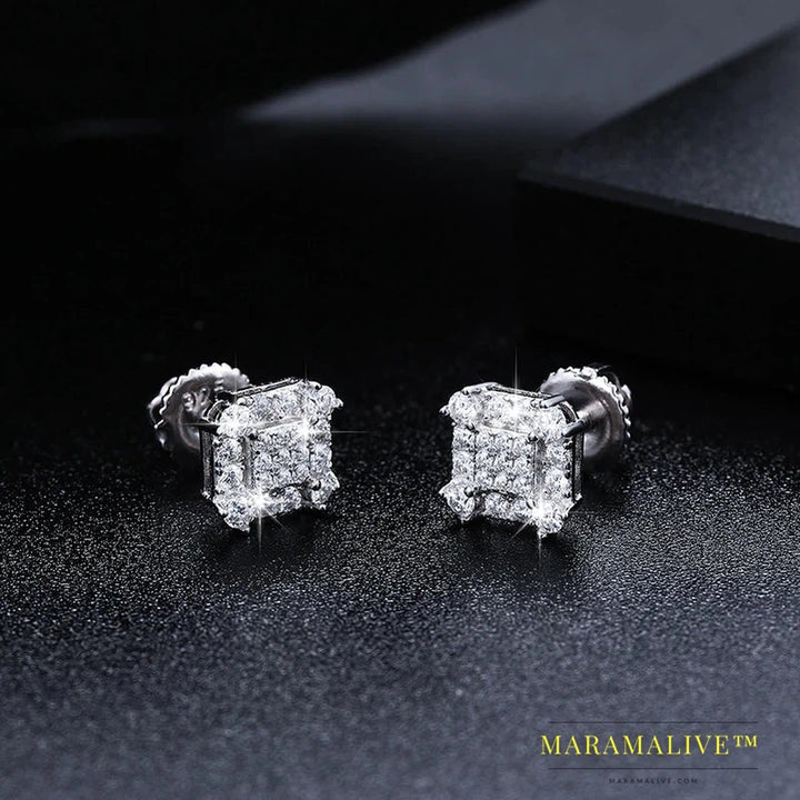 Sterling Silver Moissanite Stud Earrings for Women | Stunning Studs