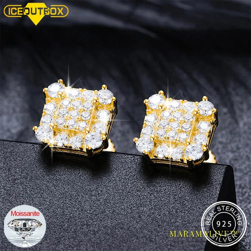 Sterling Silver Moissanite Stud Earrings for Women | Stunning Studs