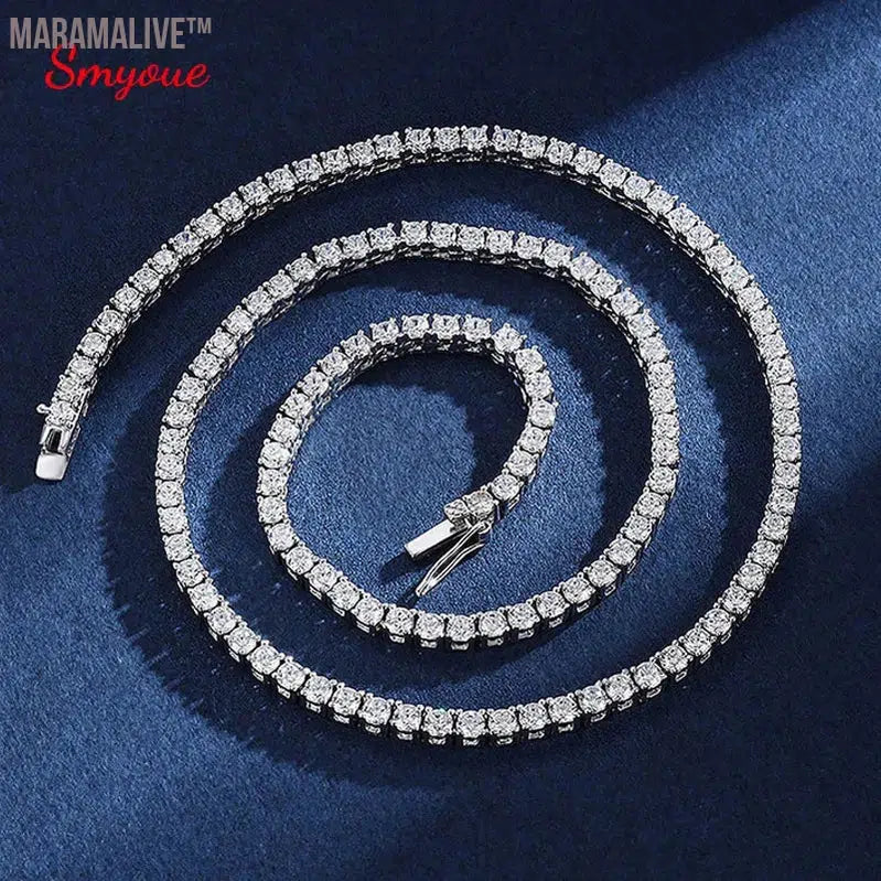 Sterling Silver Moissanite Tennis Chain | CZ Alternative