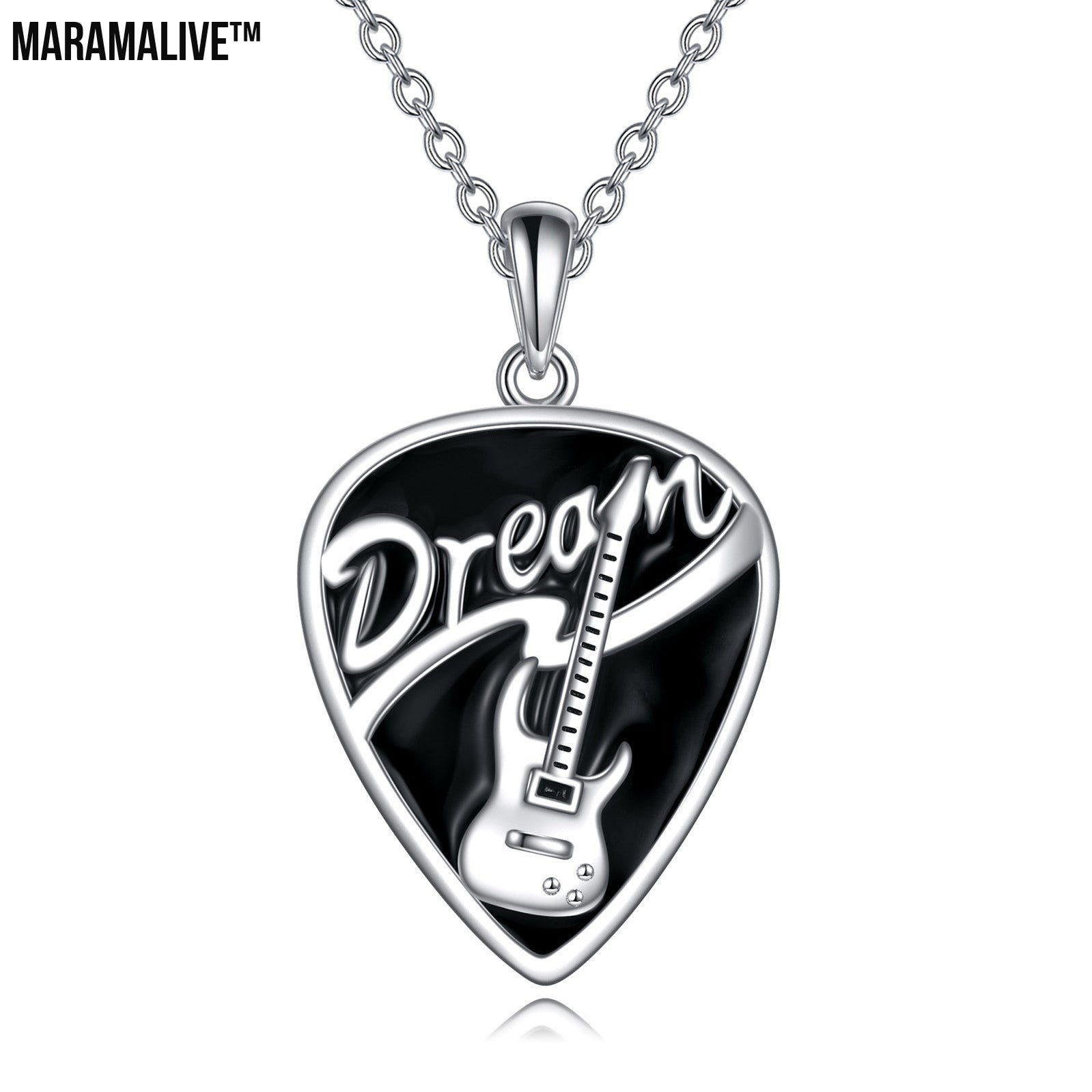 Sterling Silver Music Guitar Pick Pendant Necklace Jewelry Gifts for Women