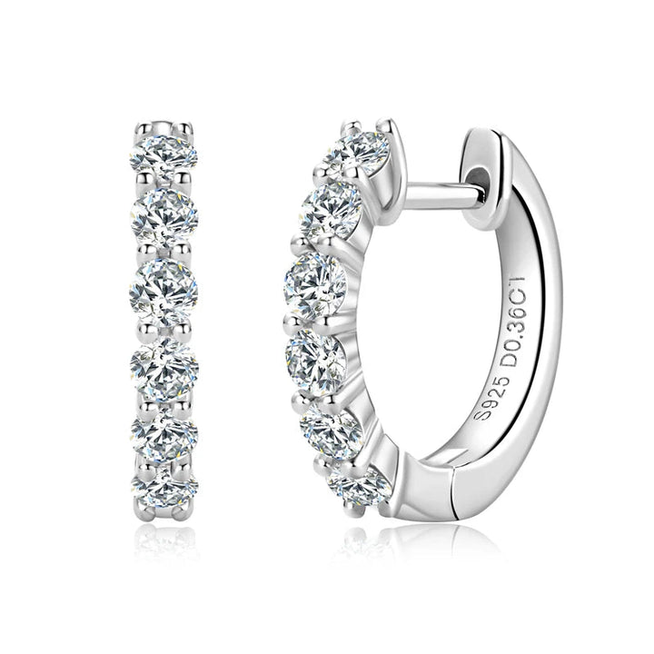 Sterling Silver Women Jewelry - Moissanite Hoop Earrings