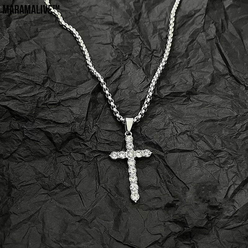 Street Diamond Cross Necklace For Men