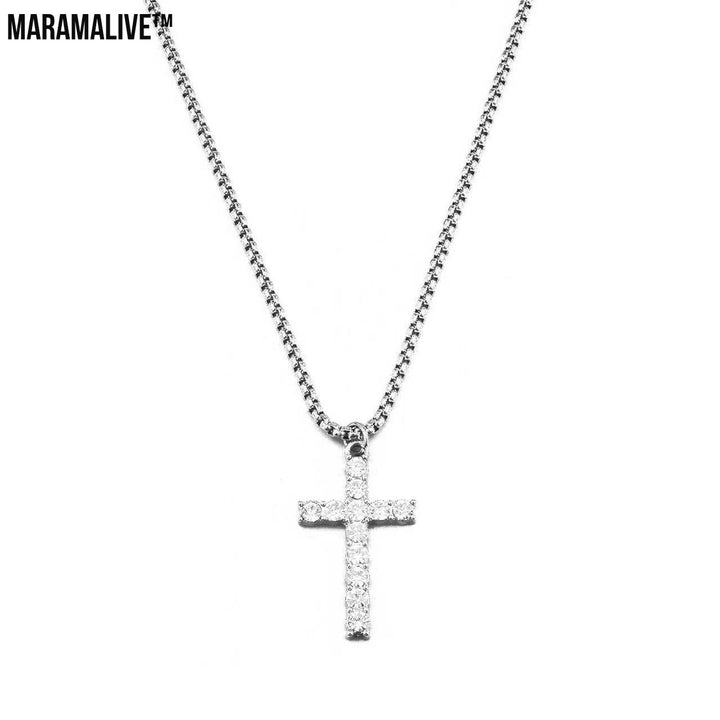 Street Diamond Cross Necklace For Men