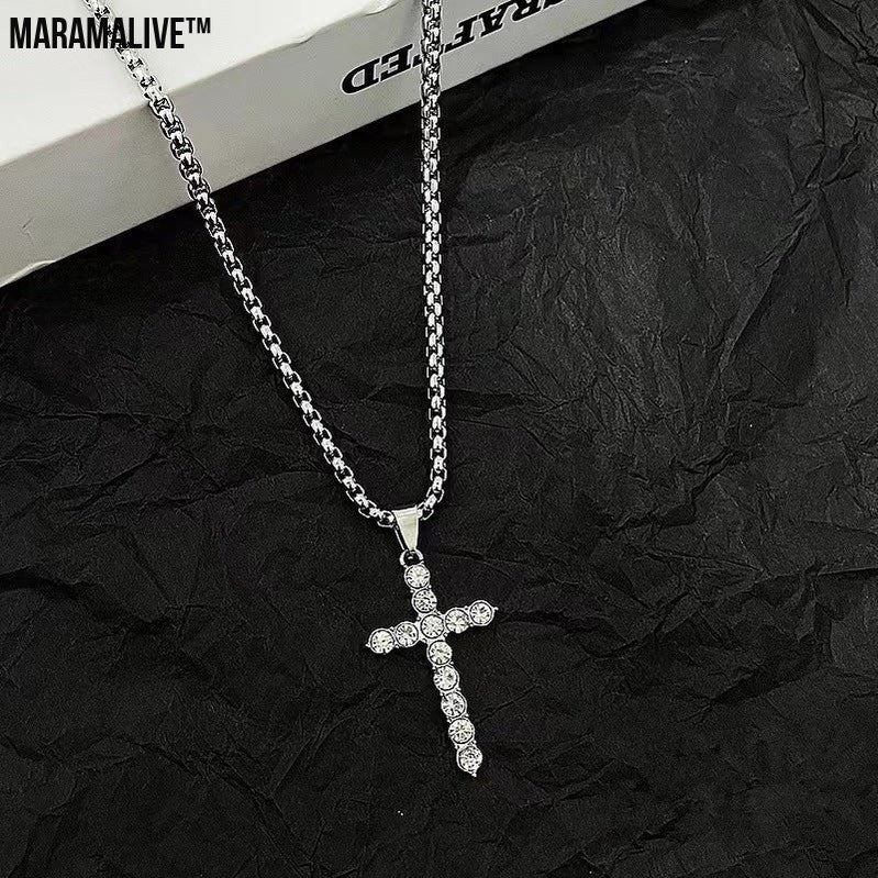 Street Diamond Cross Necklace For Men