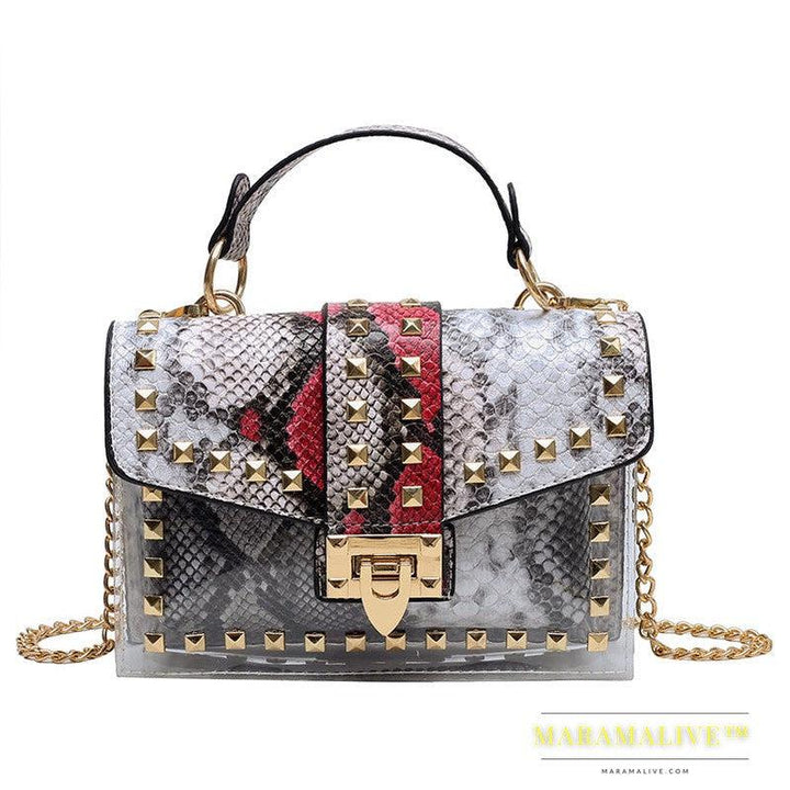 Studded Graffiti All-match Picture And Mother Shoulder Messenger Bag