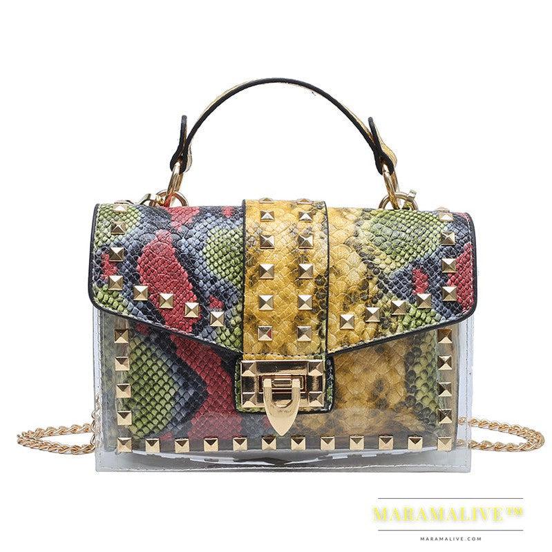 Studded Graffiti All-match Picture And Mother Shoulder Messenger Bag