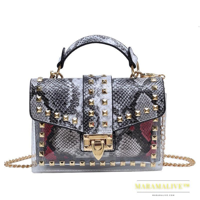 Studded Graffiti All-match Picture And Mother Shoulder Messenger Bag