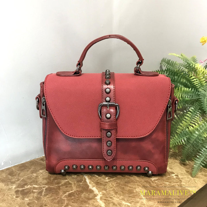 Studded bag female bag messenger bag