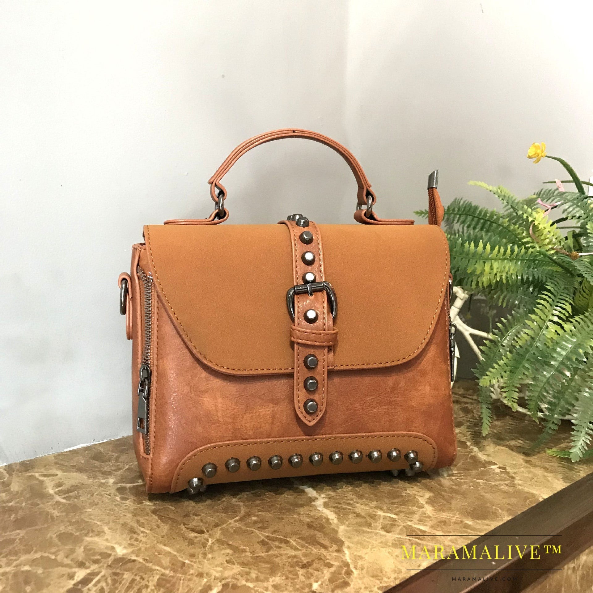 Studded bag female bag messenger bag