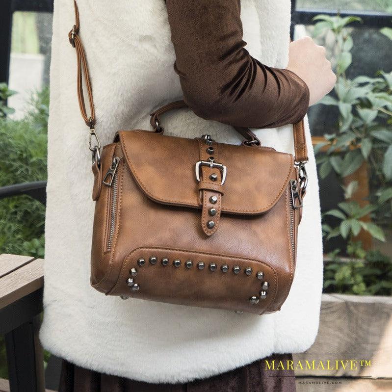 Studded bag female bag messenger bag