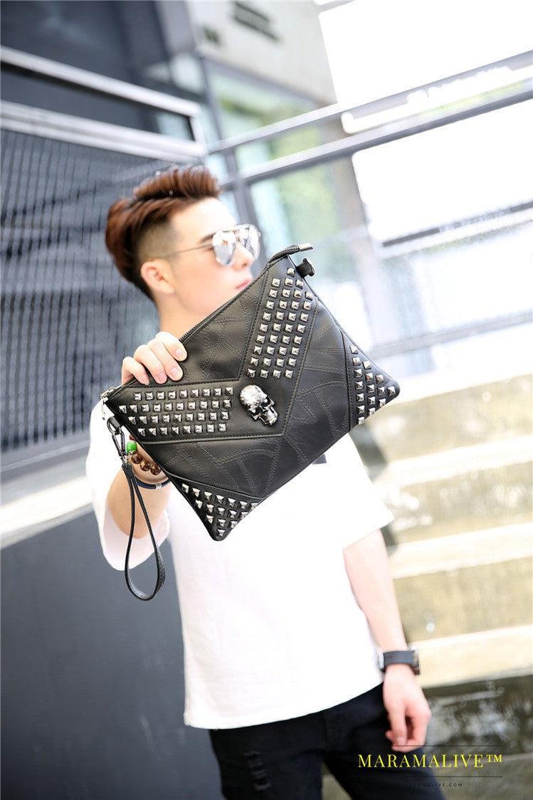 Studded ghost head soft leather hand