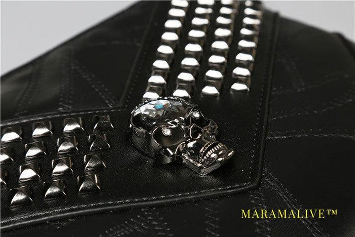 Studded ghost head soft leather hand