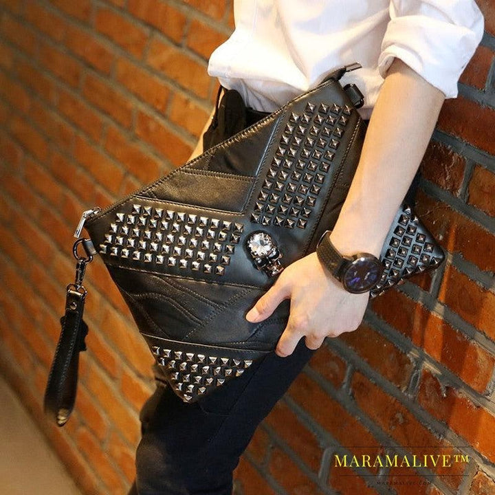 Studded ghost head soft leather hand