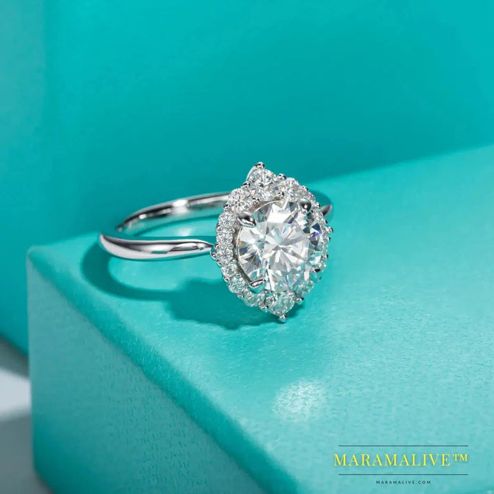 Stunning Moissanite Halo Engagement Rings or a Self-gift