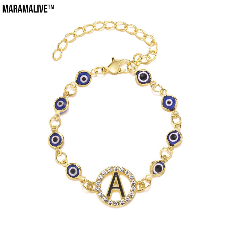 Stunning Retro Blue Eyes Alloy Adjustable Bracelet for the Inquisitive