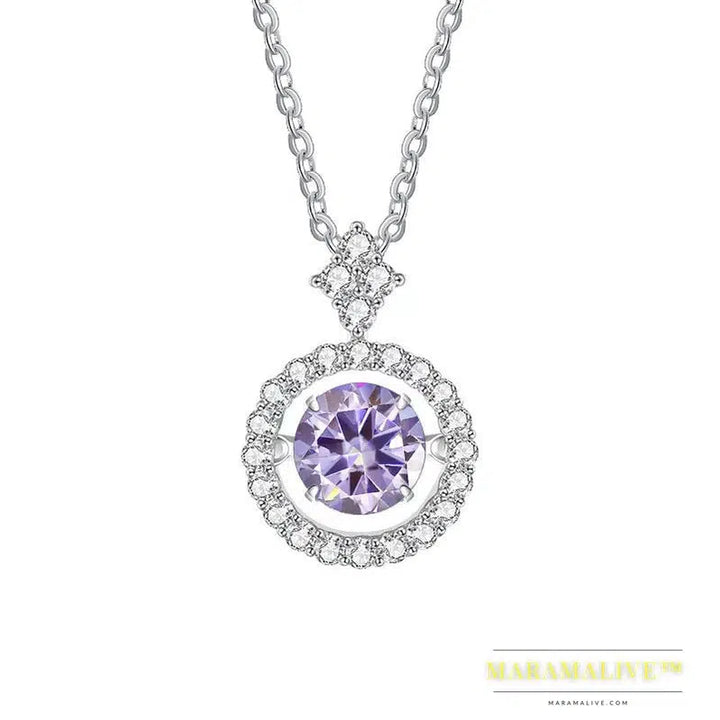 Stunning Silver Moissanite Pendant Necklace Jewelry Gift