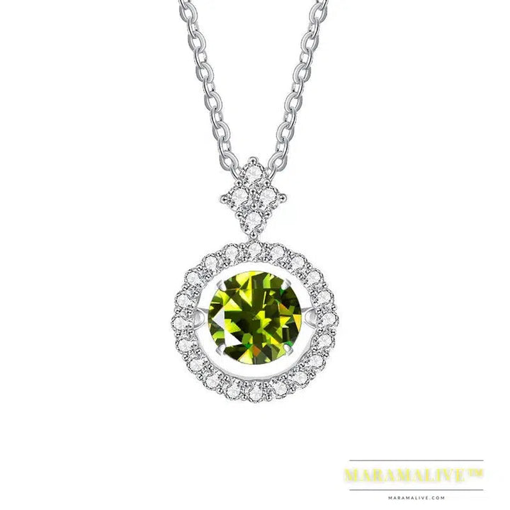 Stunning Silver Moissanite Pendant Necklace Jewelry Gift