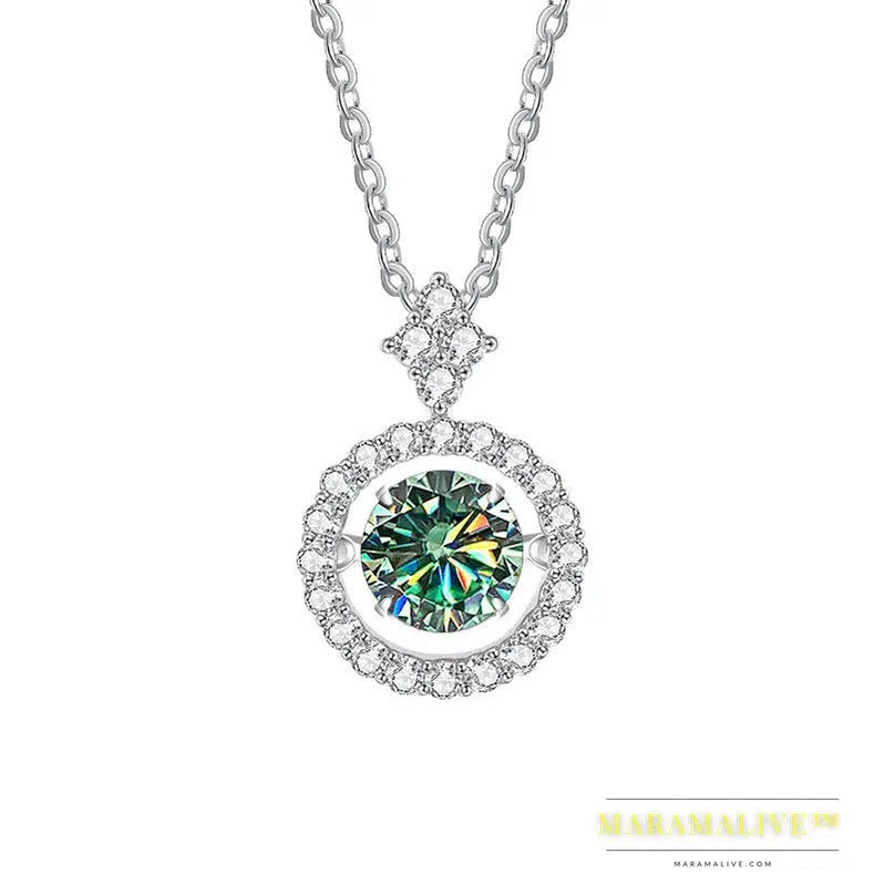 Stunning Silver Moissanite Pendant Necklace Jewelry Gift