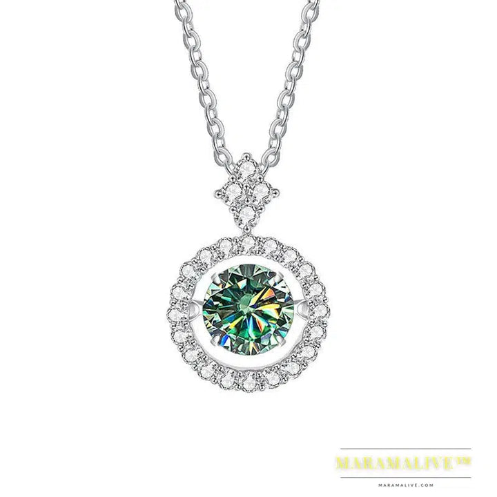 Stunning Silver Moissanite Pendant Necklace Jewelry Gift