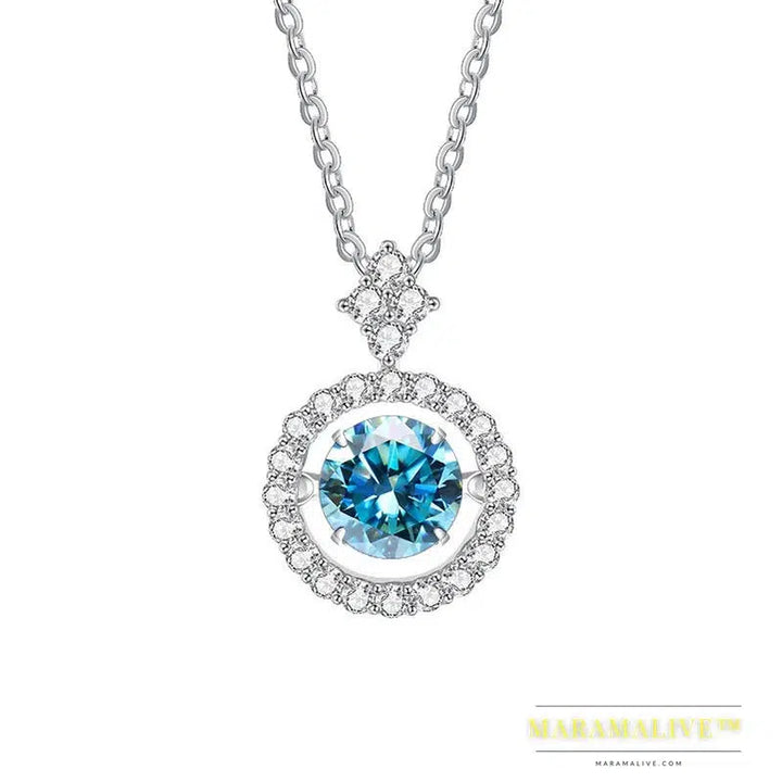 Stunning Silver Moissanite Pendant Necklace Jewelry Gift