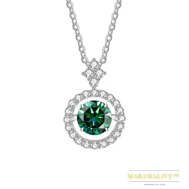 Stunning Silver Moissanite Pendant Necklace Jewelry Gift