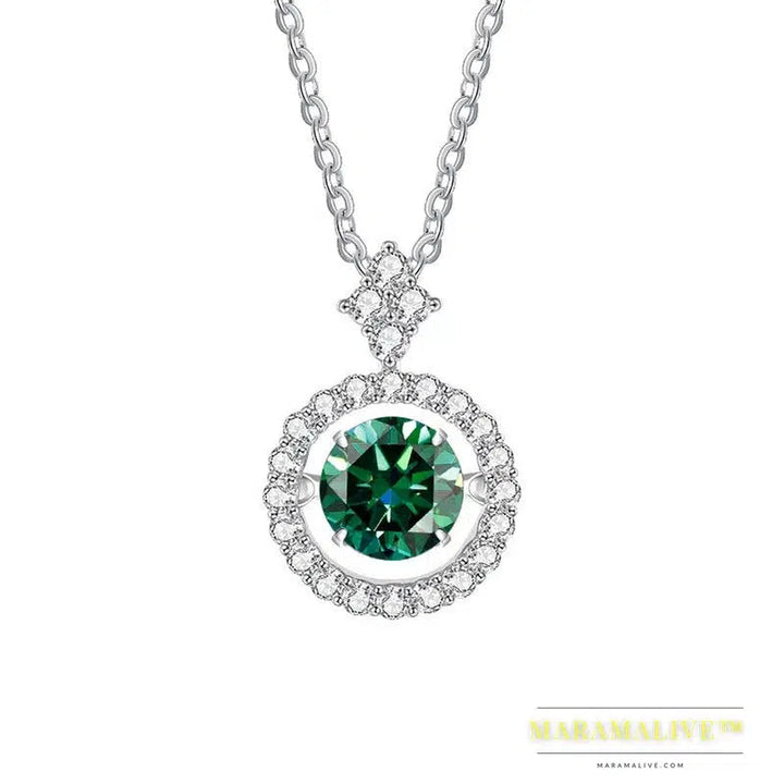 Stunning Silver Moissanite Pendant Necklace Jewelry Gift