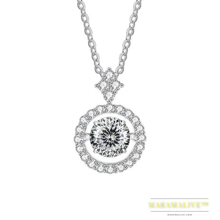 Stunning Silver Moissanite Pendant Necklace Jewelry Gift