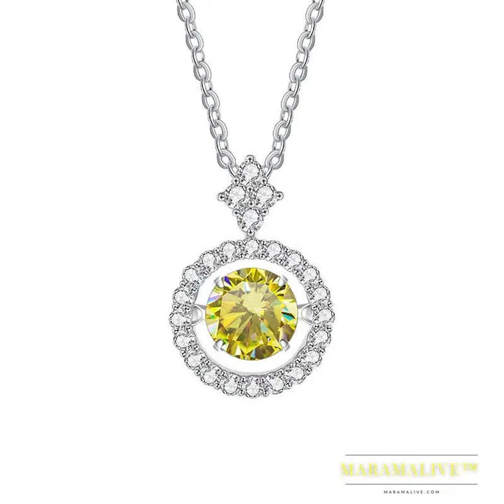 Stunning Silver Moissanite Pendant Necklace Jewelry Gift