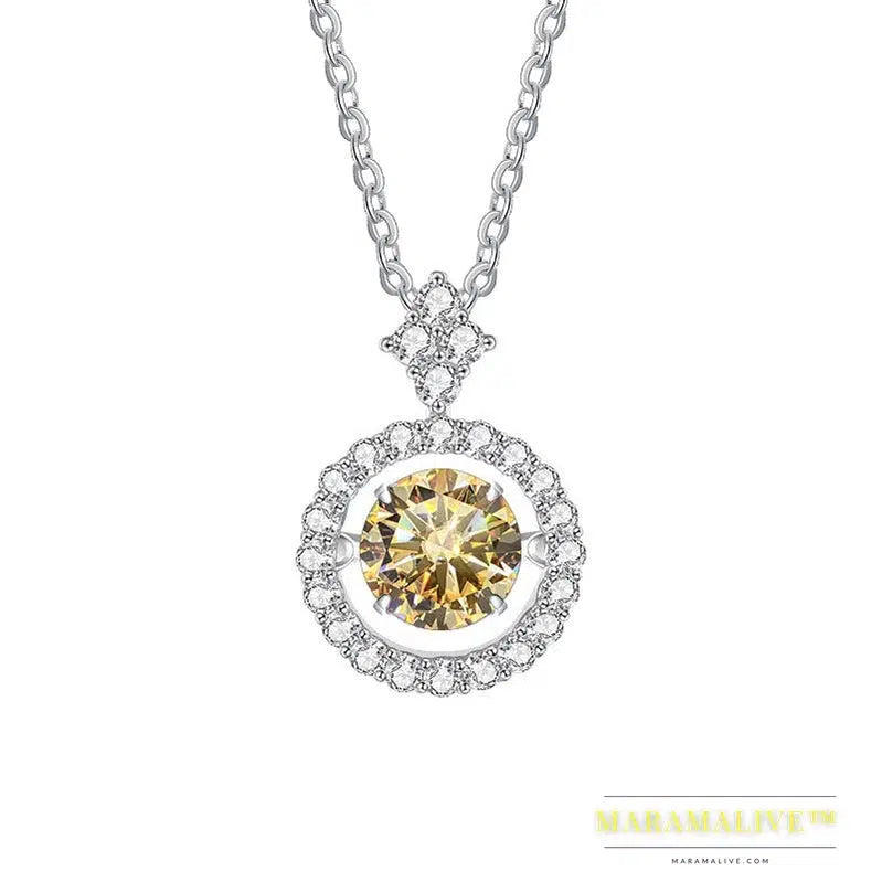 Stunning Silver Moissanite Pendant Necklace Jewelry Gift