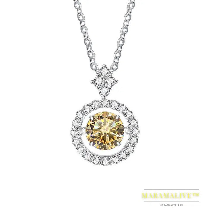 Stunning Silver Moissanite Pendant Necklace Jewelry Gift