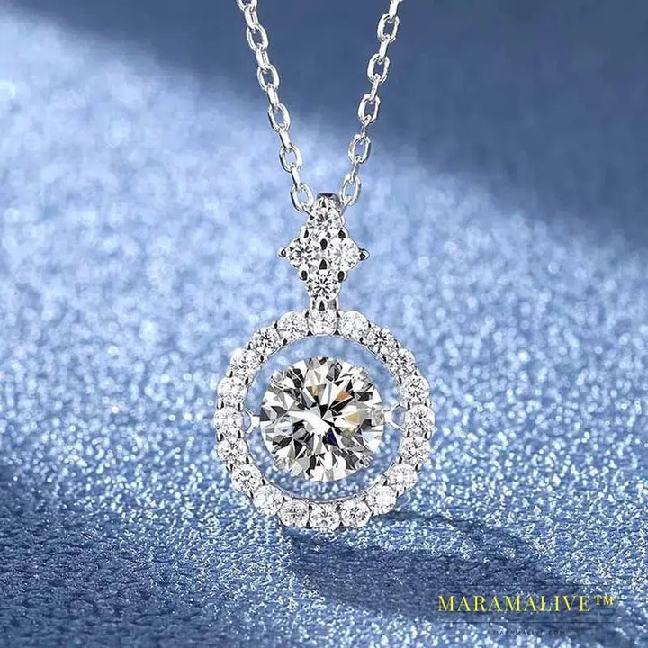 Stunning Silver Moissanite Pendant Necklace Jewelry Gift