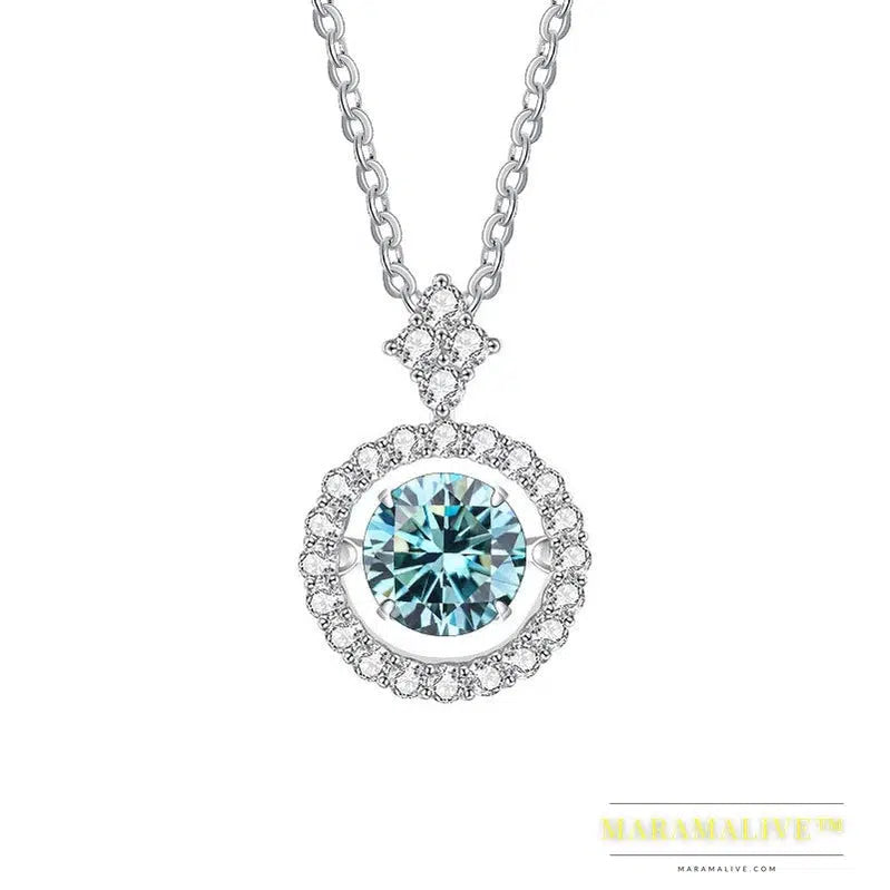 Stunning Silver Moissanite Pendant Necklace Jewelry Gift