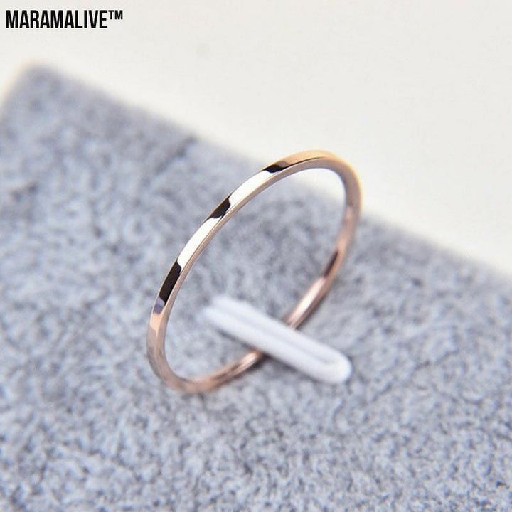 Stylish Glossy Fine Circle Couple Simple Simple Bracelet Ring