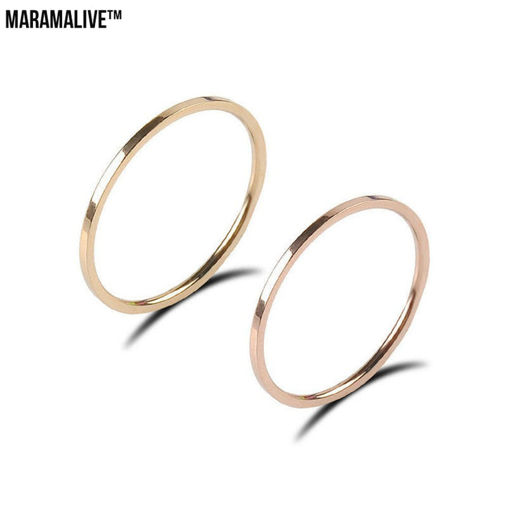 Stylish Glossy Fine Circle Couple Simple Simple Bracelet Ring