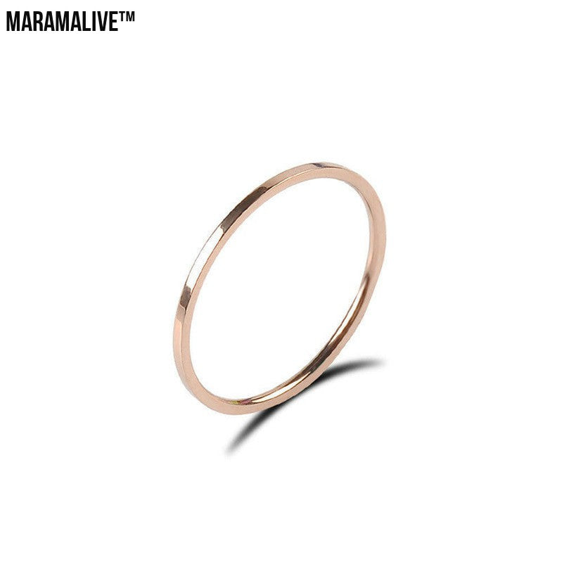 Stylish Glossy Fine Circle Couple Simple Simple Bracelet Ring