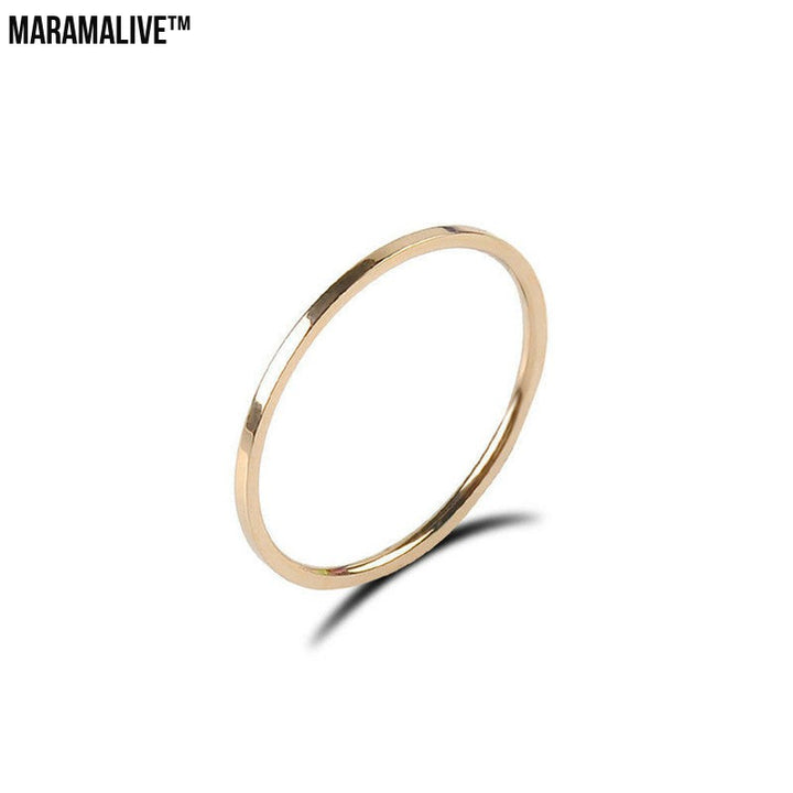 Stylish Glossy Fine Circle Couple Simple Simple Bracelet Ring